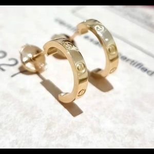 COPY - 18k solid gold cartier minnie love earings